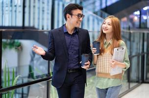 Portrait of young Asian business people at office photo