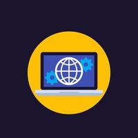 Global settings, network connection configuration icon vector