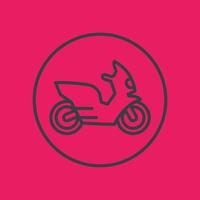 Scooter line icon in circle, vector illustration