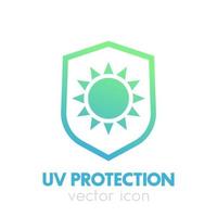icono de protección uv en blanco vector