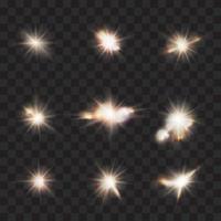 flares, flashes, light effects set vector