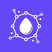 nano particles icon with a drop, vector