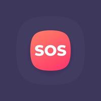 sos red button, vector design