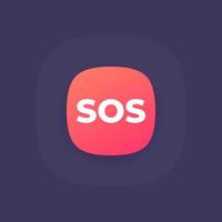 sos red button, vector design