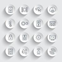 smart house system line icons set vector