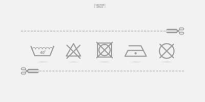 Laundry icon set. Washing care sign and symbol. Vector. vector