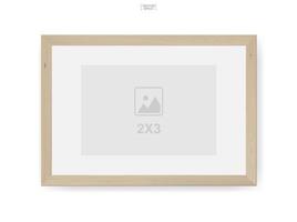 Wooden photo frame or picture frame for interior design and decoration. Vector. vector