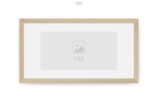 Wooden photo frame or picture frame for interior design and decoration. Vector. vector