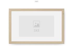 Wooden photo frame or picture frame for interior design and decoration. Vector. vector