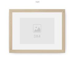 Wooden photo frame or picture frame for interior design and decoration. Vector. vector