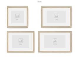 Wooden photo frame or picture frame for interior design and decoration. Vector. vector