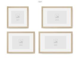 Wooden photo frame or picture frame for interior design and decoration. Vector. vector