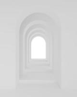 White architecture arch hallway space. Abstract arch curve corridor. photo