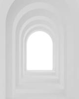 White architecture arch hallway space. Abstract arch curve corridor. photo