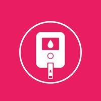 Glucose meter icon in circle vector