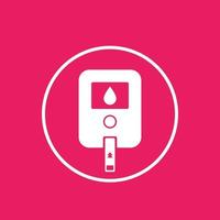 Glucose meter icon in circle vector