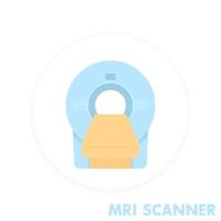 MRI scanner icon, flat style, vector illustration