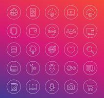 Thin line web icons in circles vector