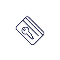 card key icon on white, line vector