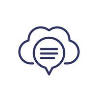 chat and cloud line icon vector