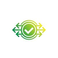 checkmark with arrows vector element on white