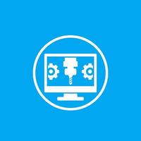 cnc, computer numerical control icon vector