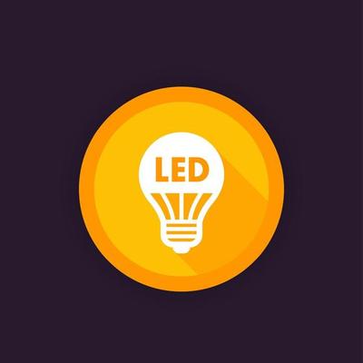 led light bulb vector sign