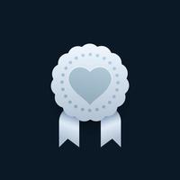 medal for likes, silver award vector