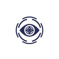 retina scan, biometric security vector icon