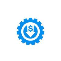 reduce, decrease costs icon vector