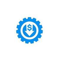 reduce, decrease costs icon vector