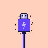 usb charging plug vector art