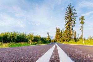 Scenic road in the mountains. Mountain View photo