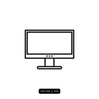 Monitor Icon Vector - Sign or Symbol