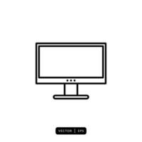 monitor icono vector - signo o símbolo