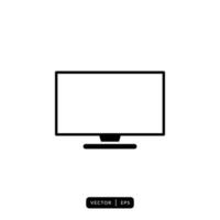 Monitor Icon Vector - Sign or Symbol