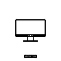 Monitor Icon Vector - Sign or Symbol