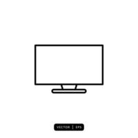 Monitor Icon Vector - Sign or Symbol