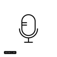 Microphone Icon Vector - Sign or Symbol