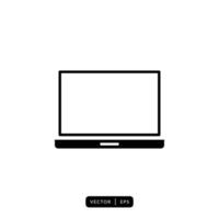 Laptop Icon Vector - Sign or Symbol