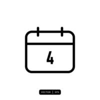 Calendar Icon Vector - Sign or Symbol