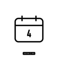 Calendar Icon Vector - Sign or Symbol