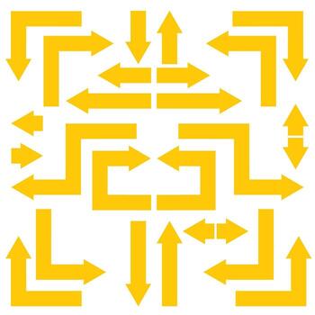 Set of flat square arrows isolated on white background vector