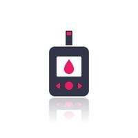 Glucose meter, glucometer icon on white vector