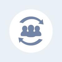 Staff rotation icon isolated on white vector