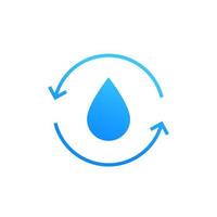 Water recycling icon on white vector