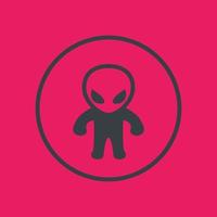 extraterrestrial icon in circle vector