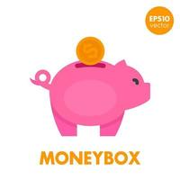 moneybox icon on white vector