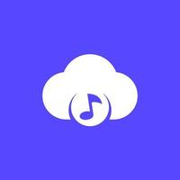 music streaming, cloud icon, vector