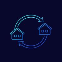 removal, moving in the new house line vector icon